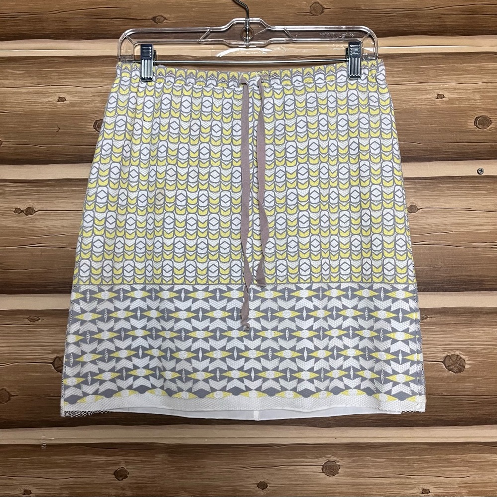 Sophia max women pull on elastic waist yellow/gray mini skirt size small